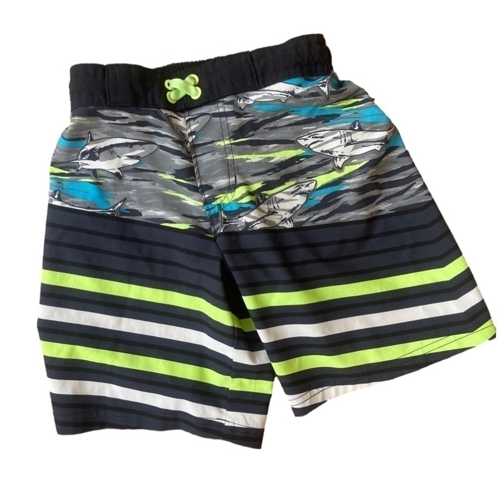 🟢 Wonder Nation Shark Swim Shorts Youth Small (6/7)